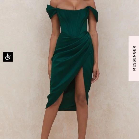 House of cb Loretta dress in size M green bustier - Picture 7 of 7